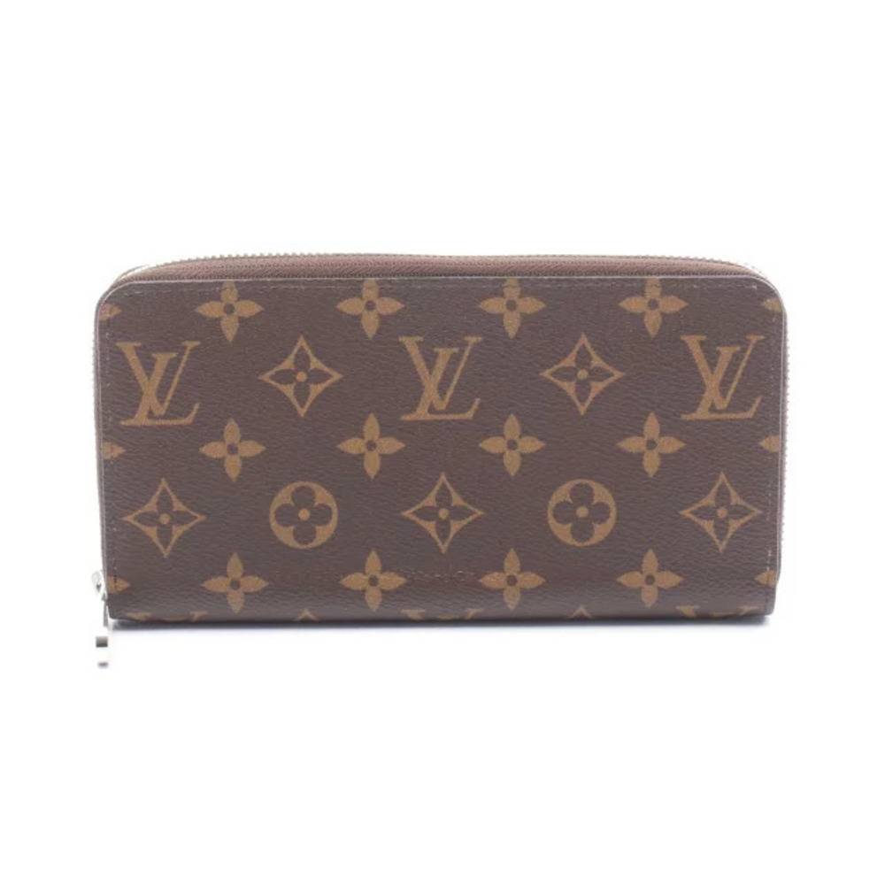 Louis Vuitton Zippy Wallet Round Long Canvas Monogram Brown Blue